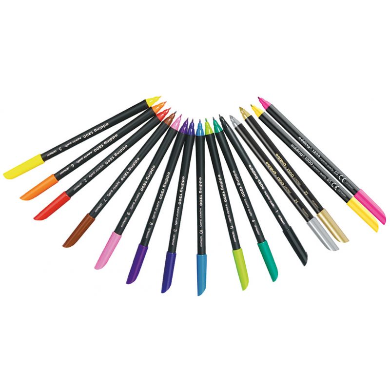 edding 1200 colores fino - marrón - 1 bolígrafo - punta redonda 0.039 in -  rotulador para dibujo y escritura - para escuela o mandala