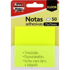 NOTAS ADHESIVAS 75X75 MM TRANSLUCIDAS AMARILLO